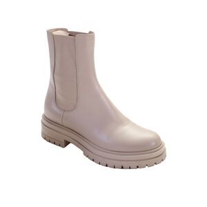 Gianvito Rossi Womens Leather Ankle Boots Shoes Light Beige Size 7